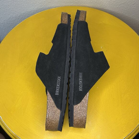 NEW Men’s Birkenstock Arizona Soft Slide Sandal Black Oiled Leather Sz 42 9 Flaw